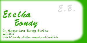 etelka bondy business card